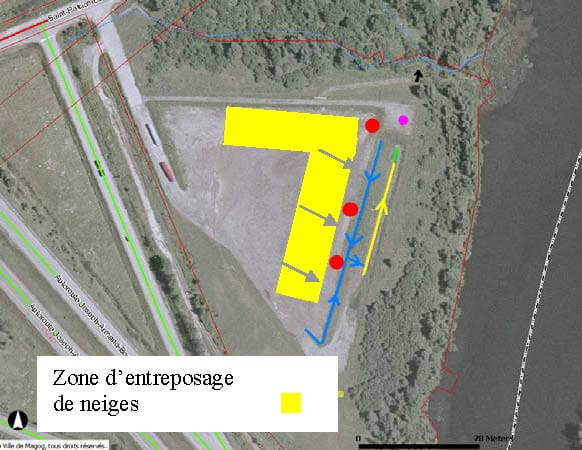 Infrastructures du site d’élimination de neiges usées