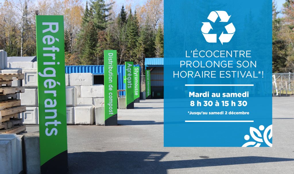 L'écocentre prolonge son horaire estival - 2023
