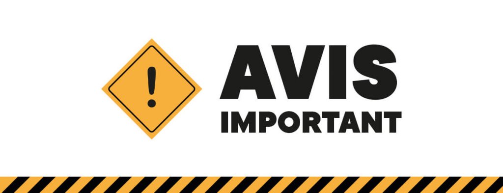 Ville de Magog | Avis important