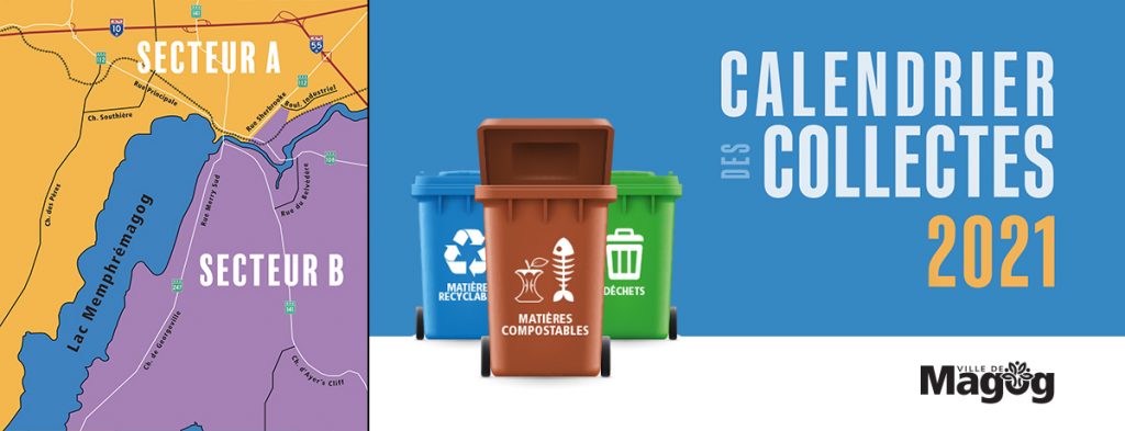 Ville de Magog - Calendrier des collectes 2021