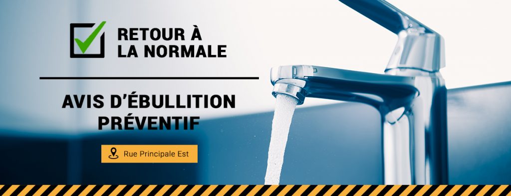 Ville de Magog | Fin de l'avis d'ébullition préventif rue Principale Est