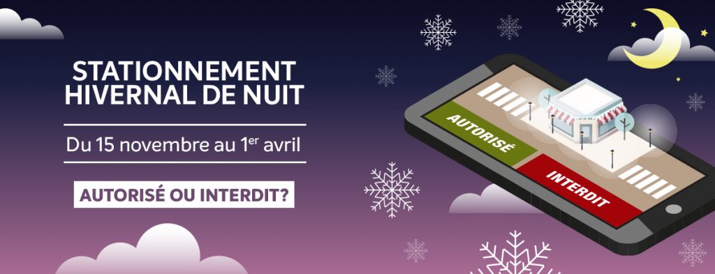 Communiqué - Stationnement hivernal de nuit | Autorisations possibles à partir de la nuit du 14 au 15 novembre