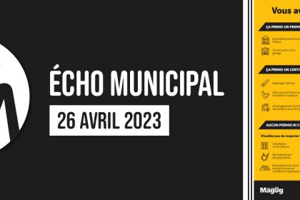 Écho municipal du 26 avril 2023