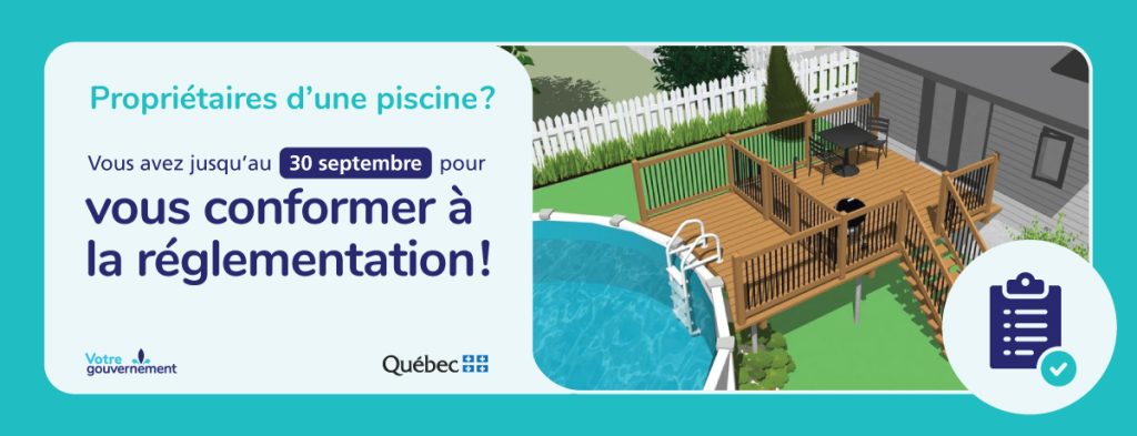 Communiqué - Règlement sur la sécurité des piscines résidentielles | Les propriétaires ont jusqu’au 30 septembre 2025 pour se conformer