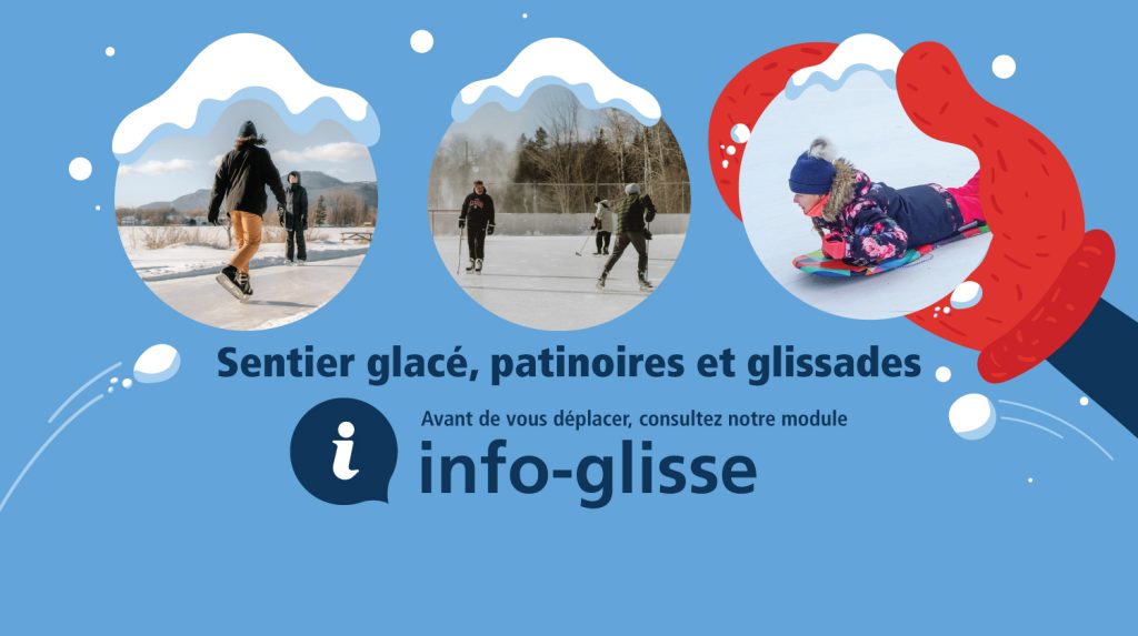 Sentier glacé, patinoires extérieures et glissades municipales - Info-glisse