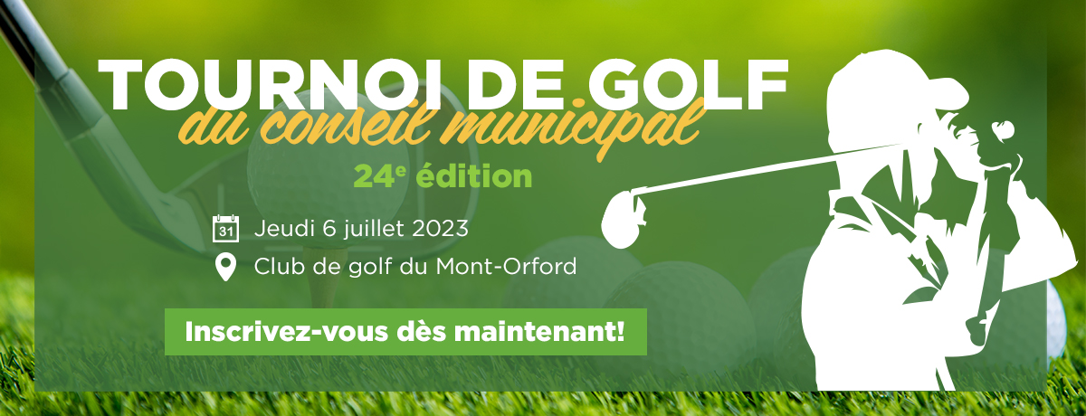 Communiqué - 24e édition du Tournoi de golf du conseil municipal | Objectif : 27 000 $ pour les organismes magogois