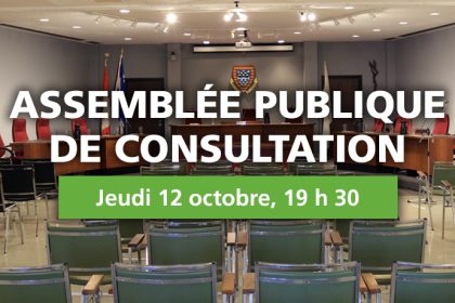 Actualité - Assemblée publique de consultation | Jeudi 12 octobre, 19 h 30