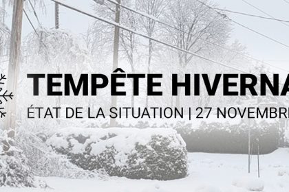 Communiqué - Tempête hivernale | État de la situation - 27 novembre, 11 h - 2023-11-27