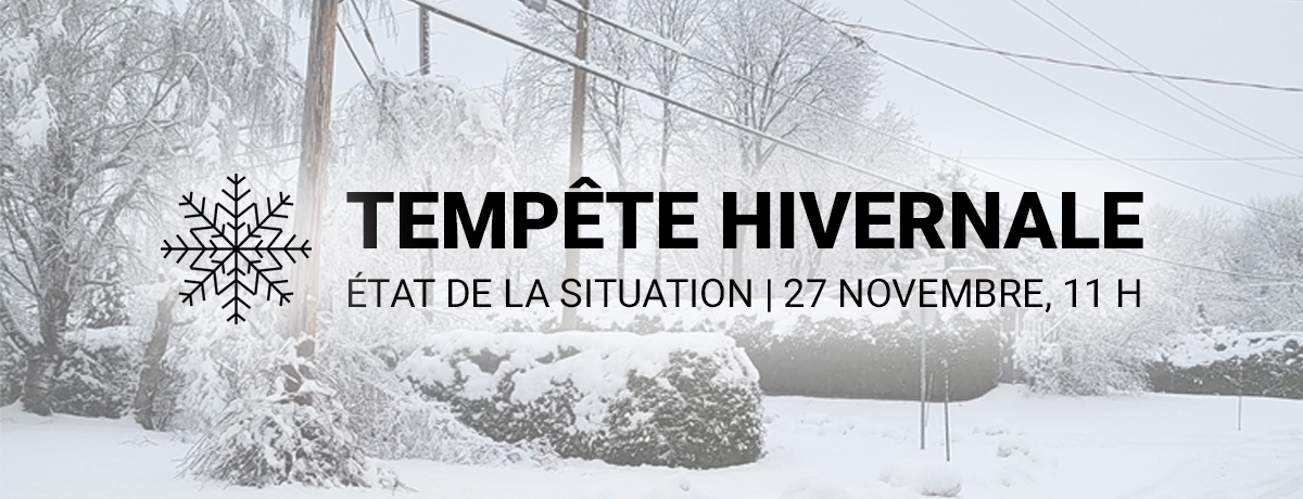 Communiqué - Tempête hivernale | État de la situation - 27 novembre, 11 h - 2023-11-27