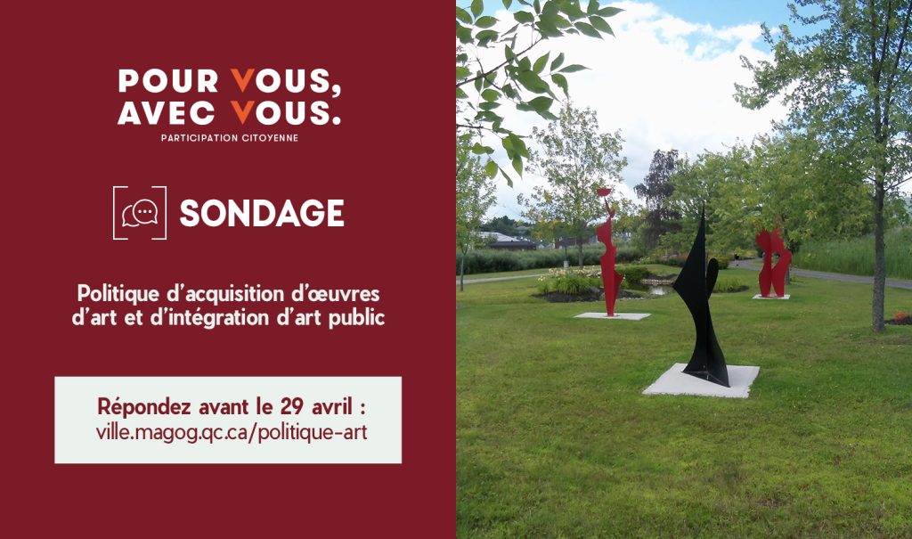 Diaporama d'accueil - Sondage | Politique d’acquisition d’œuvres d’art et d’intégration d’art public - 2024-04-15