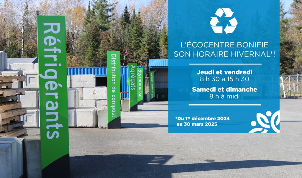 Écocentre - Horaire hivernal