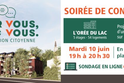 Consultation citoyenne | L’Orée du Lac - Projet de construction d’un immeuble résidentiel de 54 logements sur la rue Milette