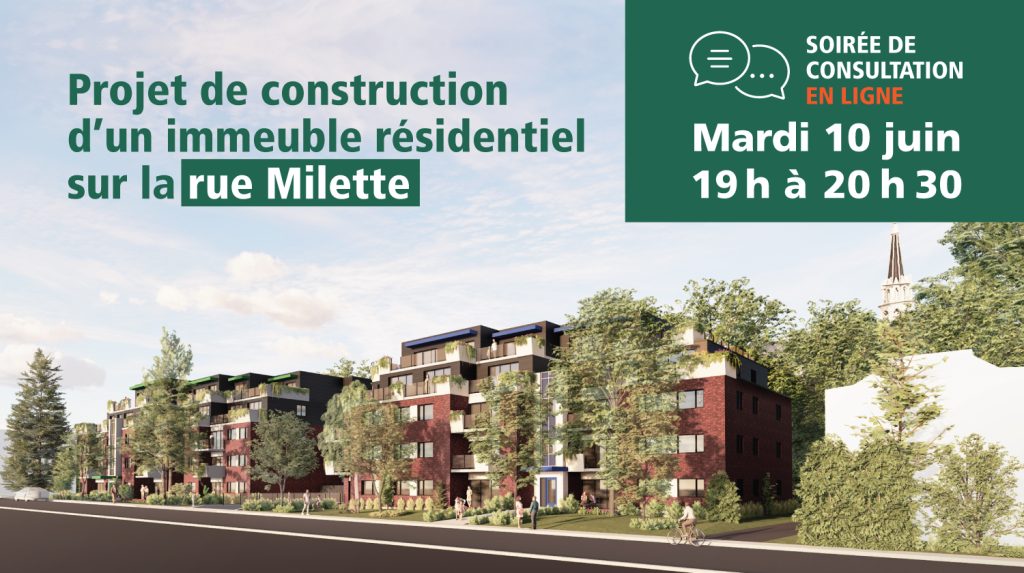 Consultation citoyenne | L’Orée du Lac - Projet de construction d’un immeuble résidentiel de 54 logements sur la rue Milette