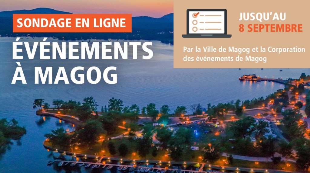 Diaporama d'accueil - Participez au sondage sur les événements à Magog