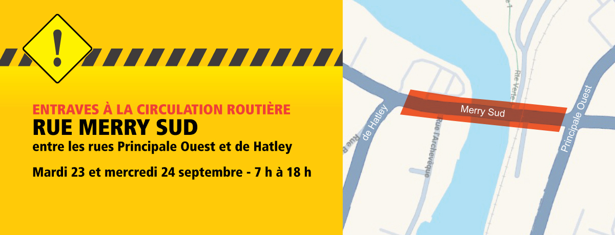 Travaux sur la voie ferrée de la rue Merry Sud | Entraves à la circulation routière les 23 et 24 septembre