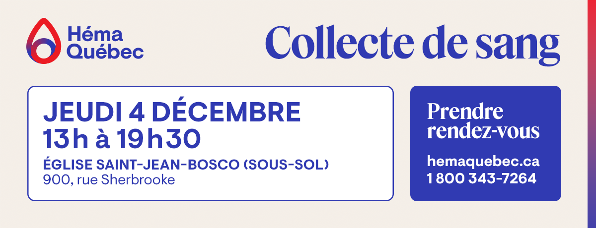 Communiqué - 27e édition de la collecte de sang de la Ville de Magog