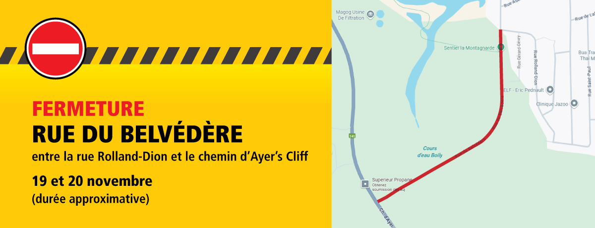 Actualité - Travaux de pavage sur la rue du Belvédère | Fermeture complète les 19 et 20 novembre