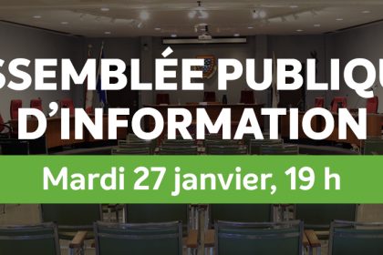 Assemblée publique d'information - Mardi 27 janvier, 19 h