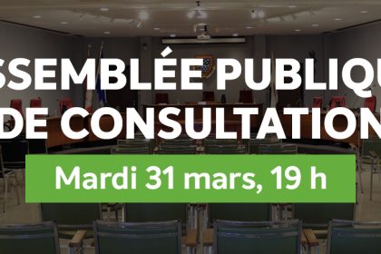 Assemblée publique de consultation - 31 mars 2026