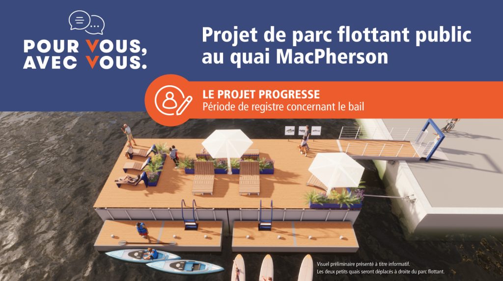 Projet de parc flottant public au quai MacPherson - Registre