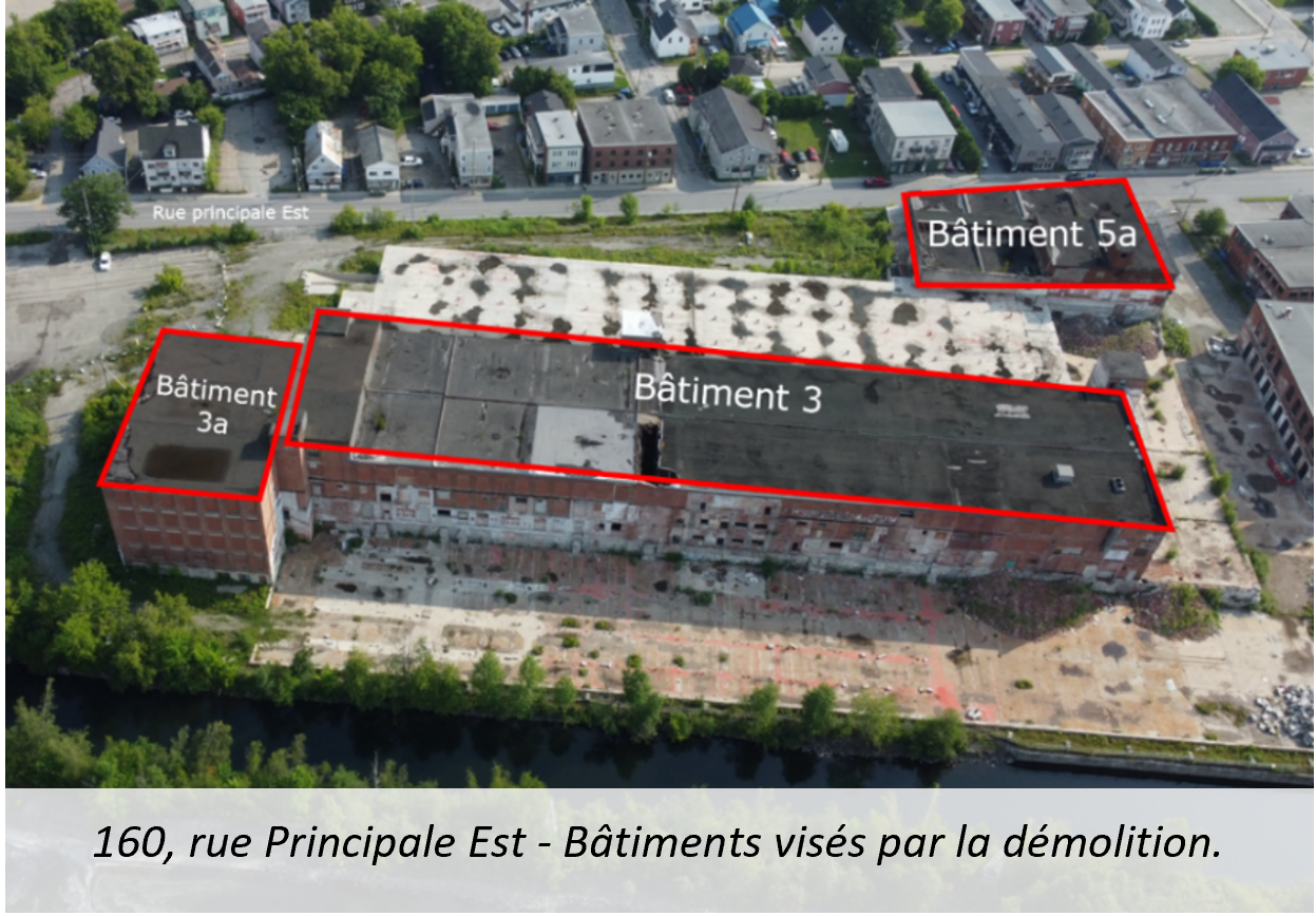 Bâtiments visés par la démolition - Ancienne usine DIFCO